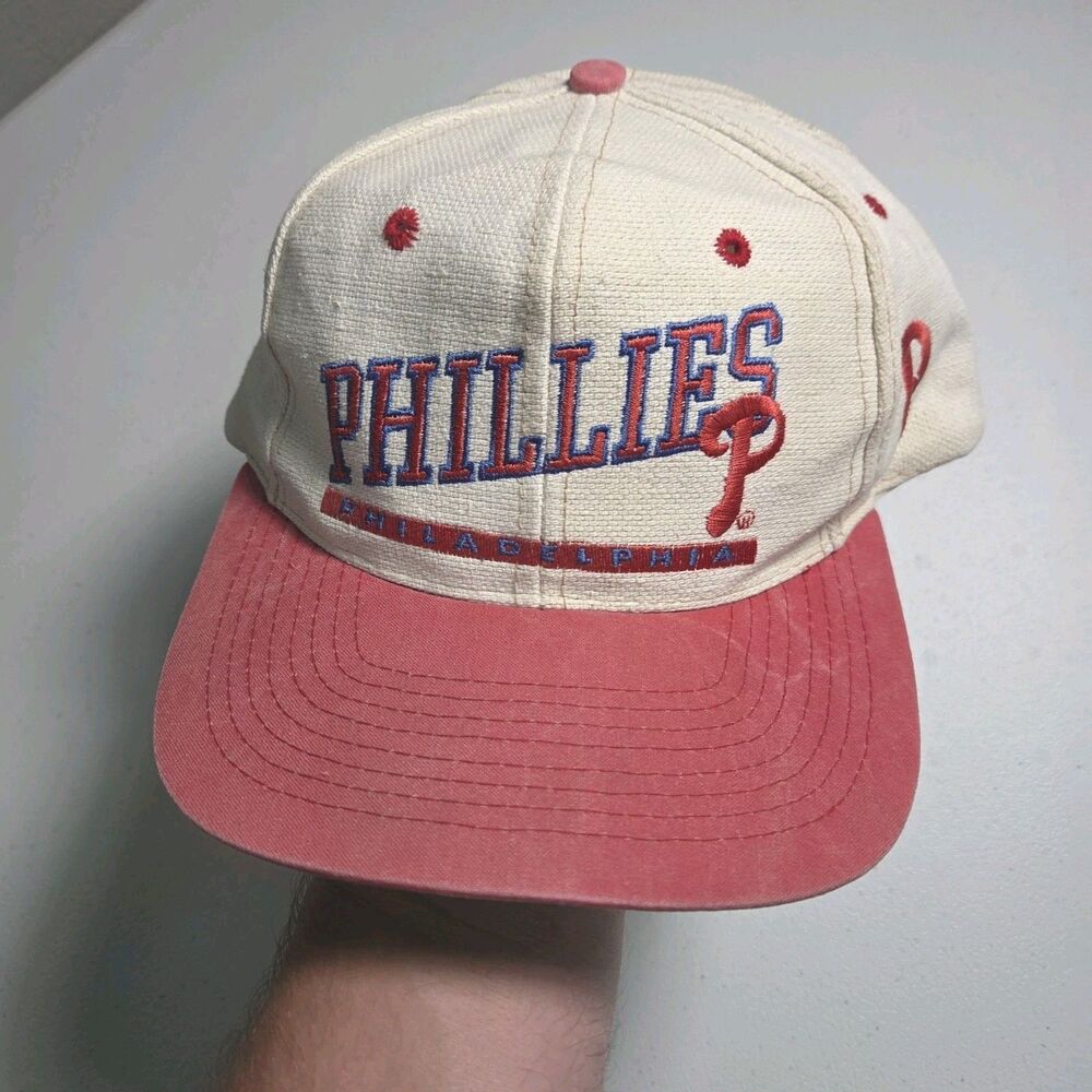 Vintage 90s Philadelphia Phillies Hat Snapback Signatures Green Underbill Cap